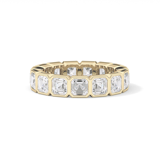 2.25 TCW Asscher Lab Grown Diamond Full Eternity Wedding Band
