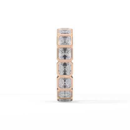 2.25 TCW Asscher Lab Grown Diamond Full Eternity Wedding Band