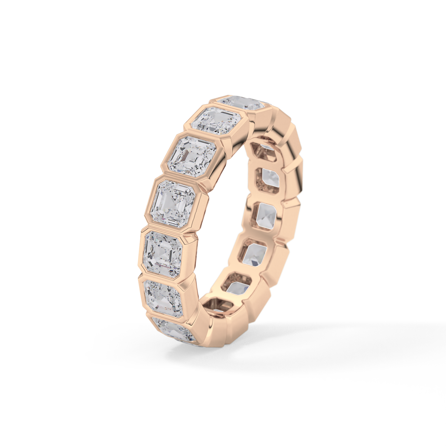 2.25 TCW Asscher Lab Grown Diamond Full Eternity Wedding Band
