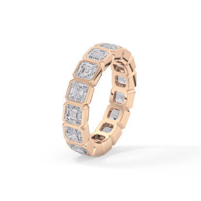 2.25 TCW Asscher Lab Grown Diamond Full Eternity Wedding Band