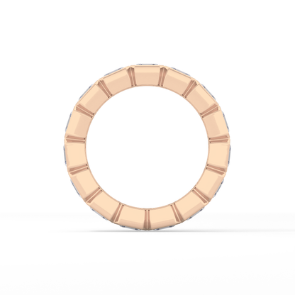 2.25 TCW Asscher Lab Grown Diamond Full Eternity Wedding Band