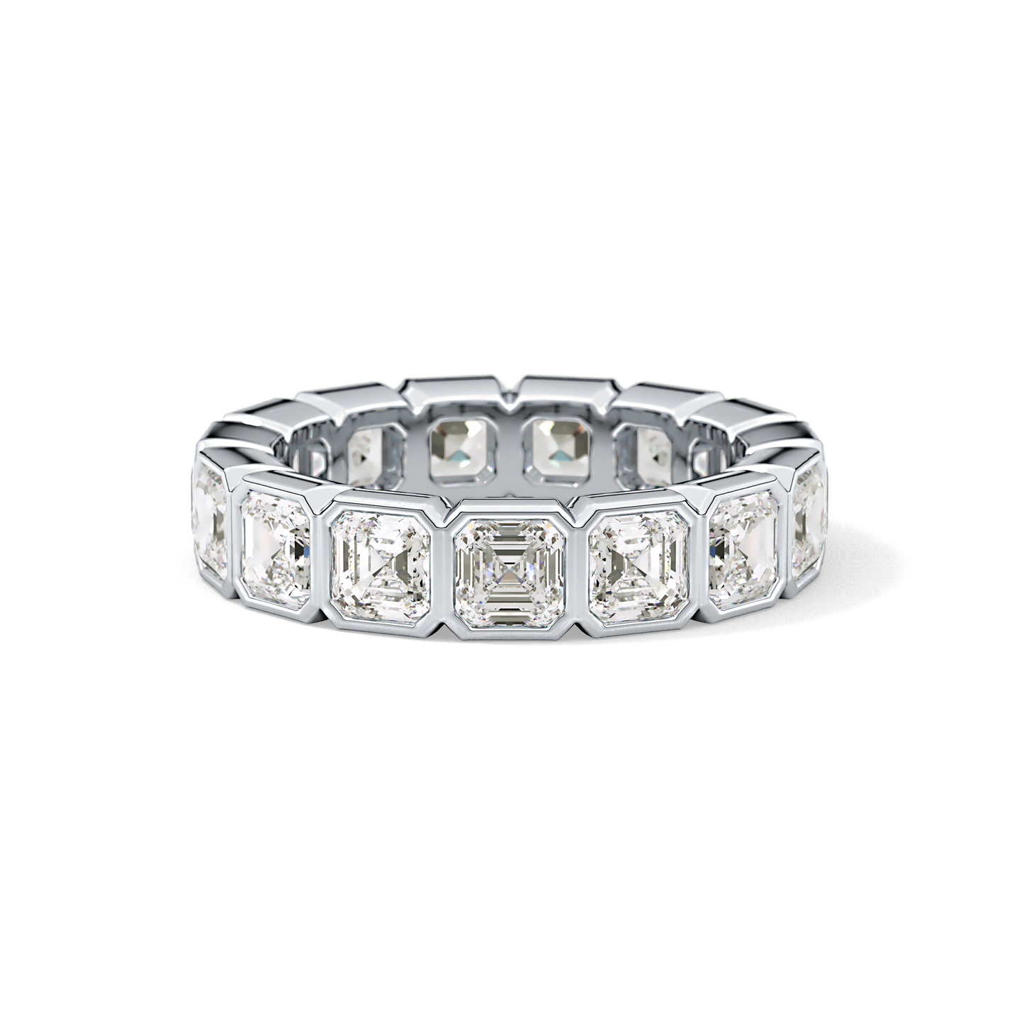 2.25 TCW Asscher Lab Grown Diamond Full Eternity Wedding Band