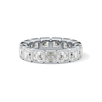 2.25 TCW Asscher Lab Grown Diamond Full Eternity Wedding Band