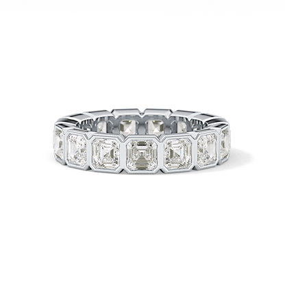 2.25 TCW Asscher Lab Grown Diamond Full Eternity Wedding Band