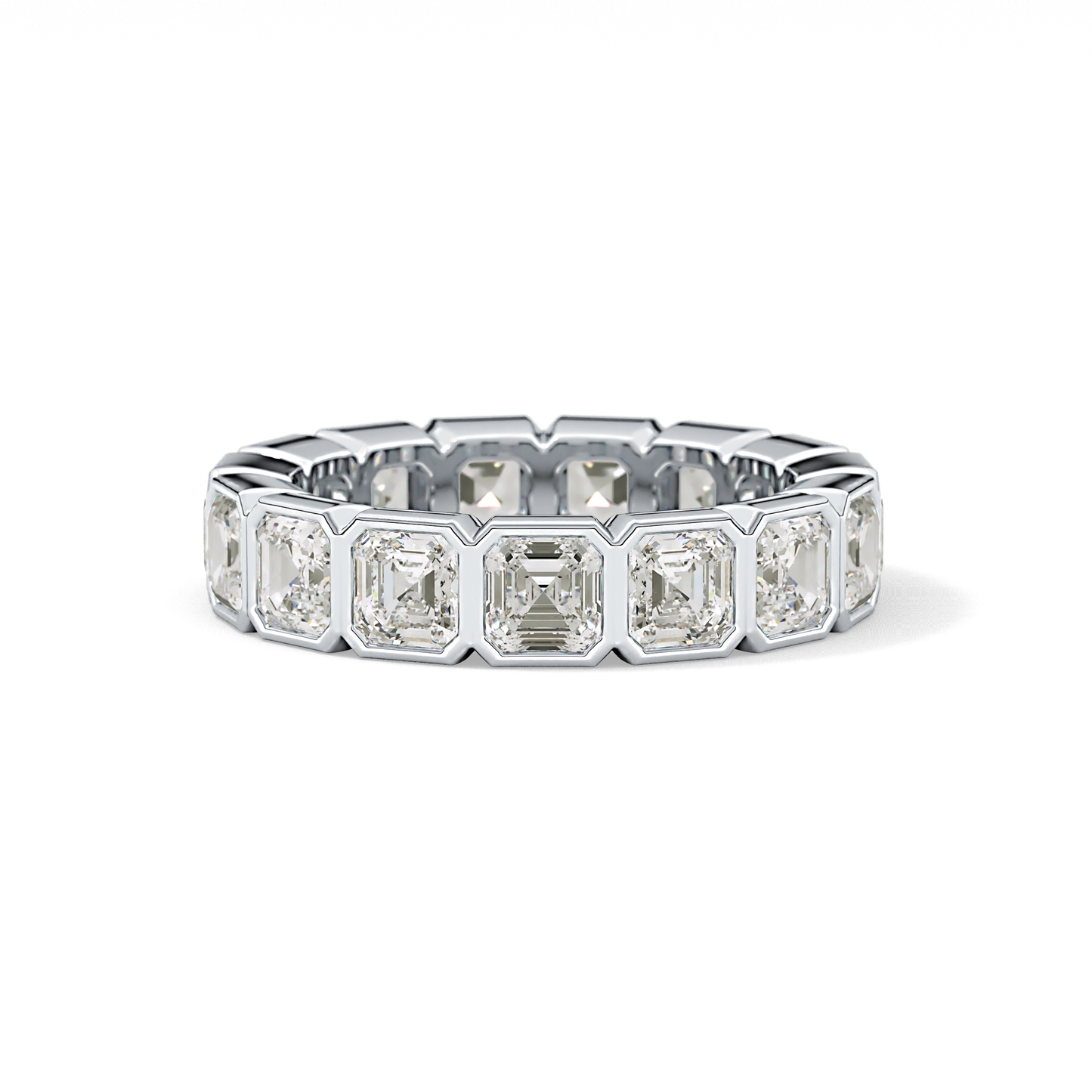 2.25 TCW Asscher Lab Grown Diamond Full Eternity Wedding Band
