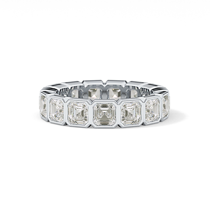 2.25 TCW Asscher Lab Grown Diamond Full Eternity Wedding Band