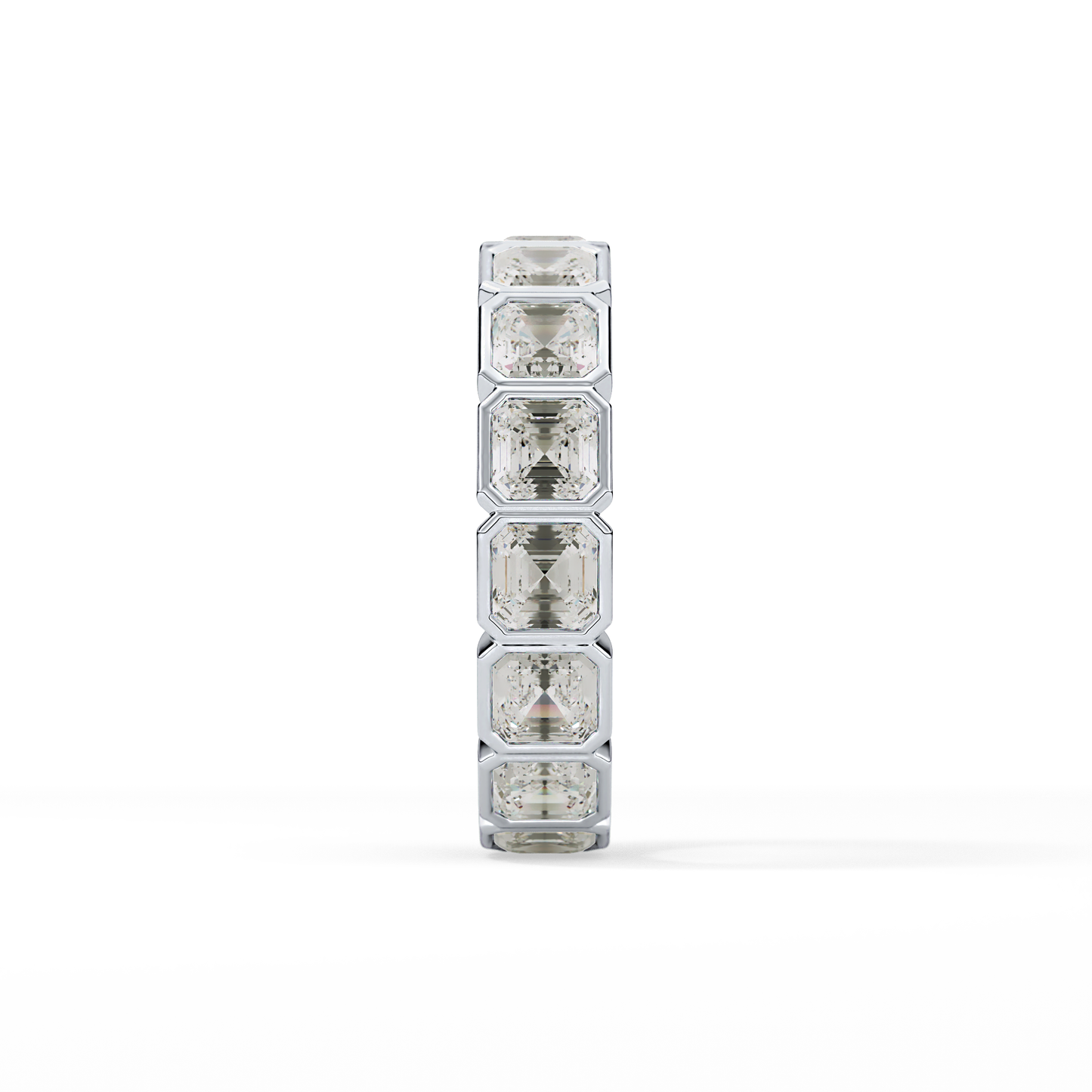 2.25 TCW Asscher Lab Grown Diamond Full Eternity Wedding Band