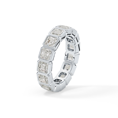 2.25 TCW Asscher Lab Grown Diamond Full Eternity Wedding Band