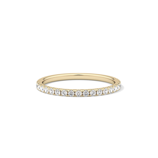 0.18 TCW Round  Lab Grown Diamond Half Eternity Wedding Band