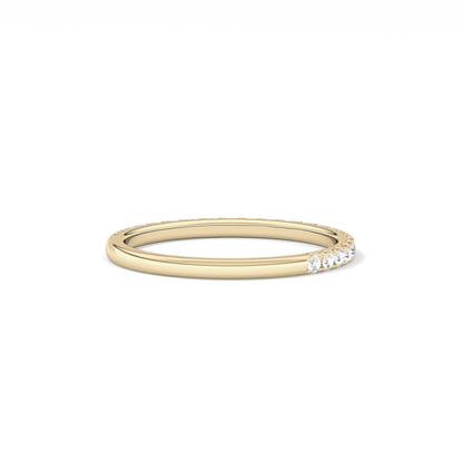 0.18 TCW Round  Lab Grown Diamond Half Eternity Wedding Band