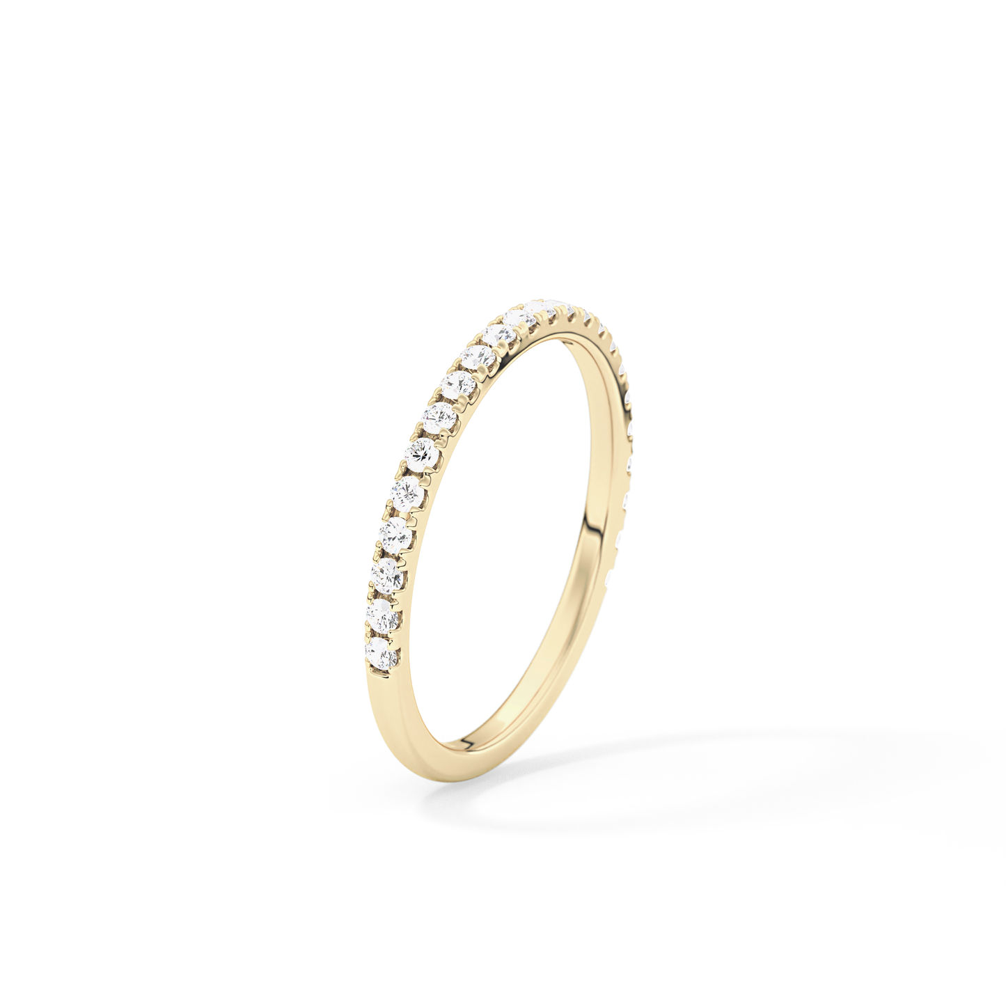 0.18 TCW Round  Lab Grown Diamond Half Eternity Wedding Band