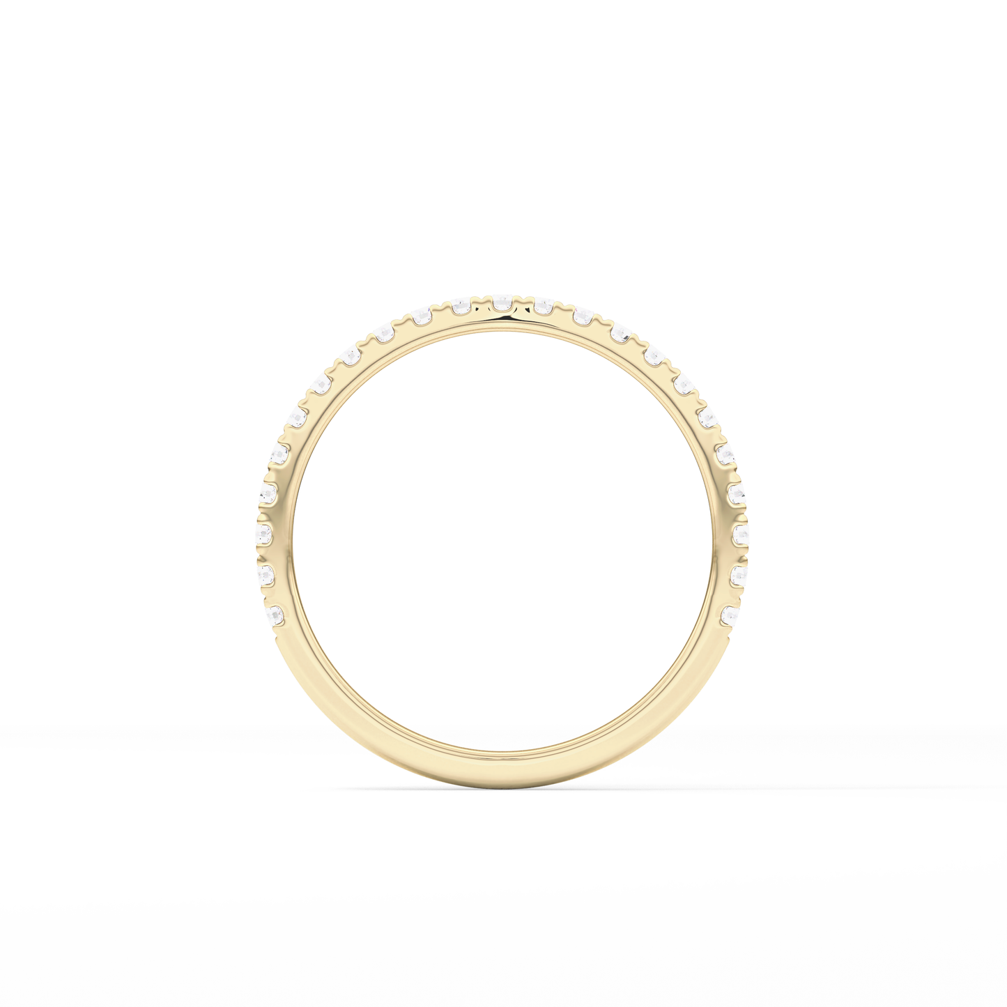 0.18 TCW Round  Lab Grown Diamond Half Eternity Wedding Band