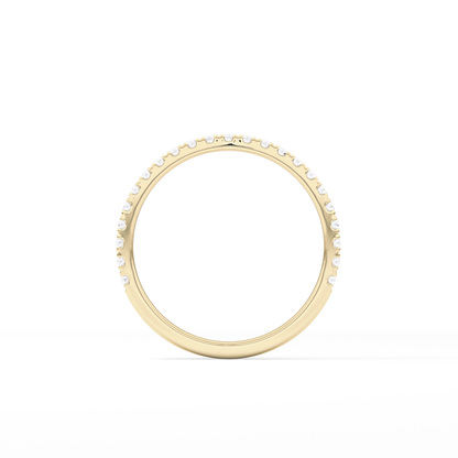 0.18 TCW Round  Lab Grown Diamond Half Eternity Wedding Band