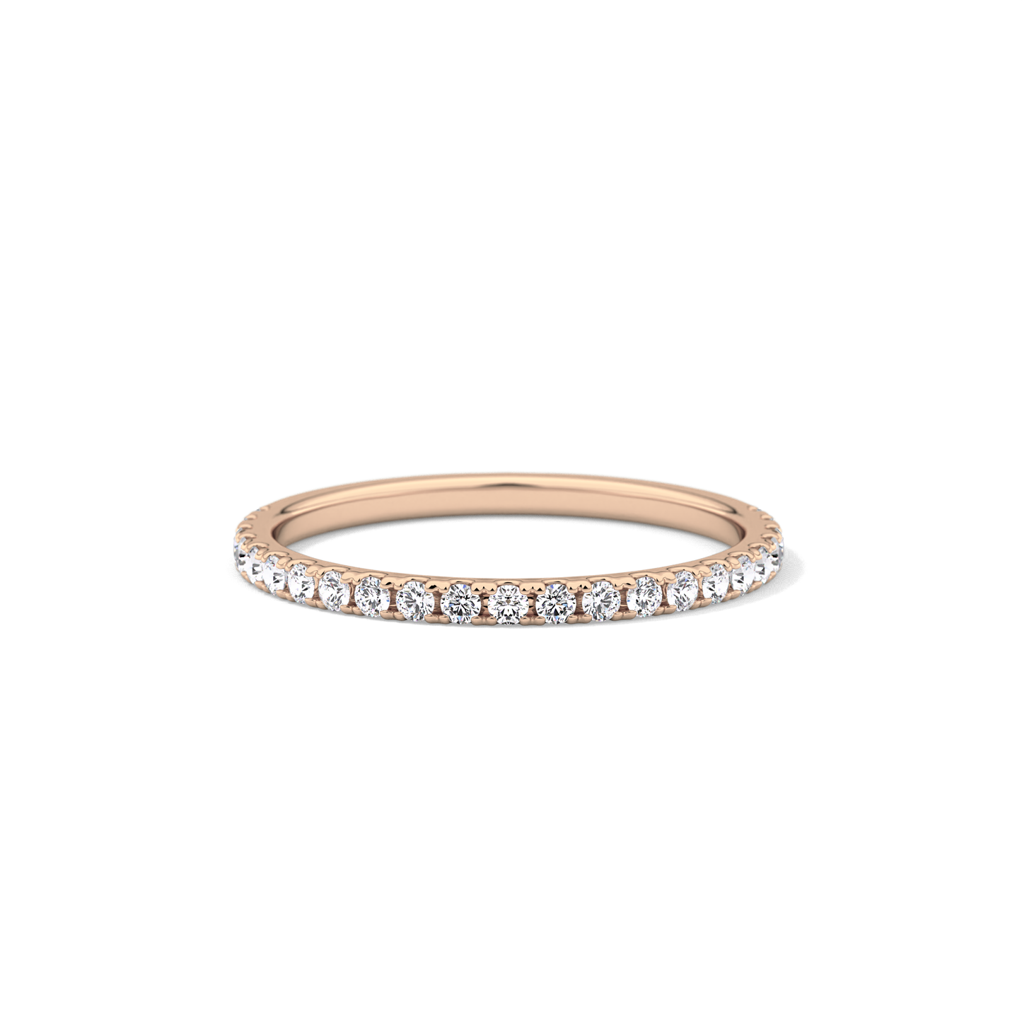 0.18 TCW Round  Lab Grown Diamond Half Eternity Wedding Band