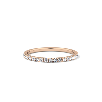 0.18 TCW Round  Lab Grown Diamond Half Eternity Wedding Band