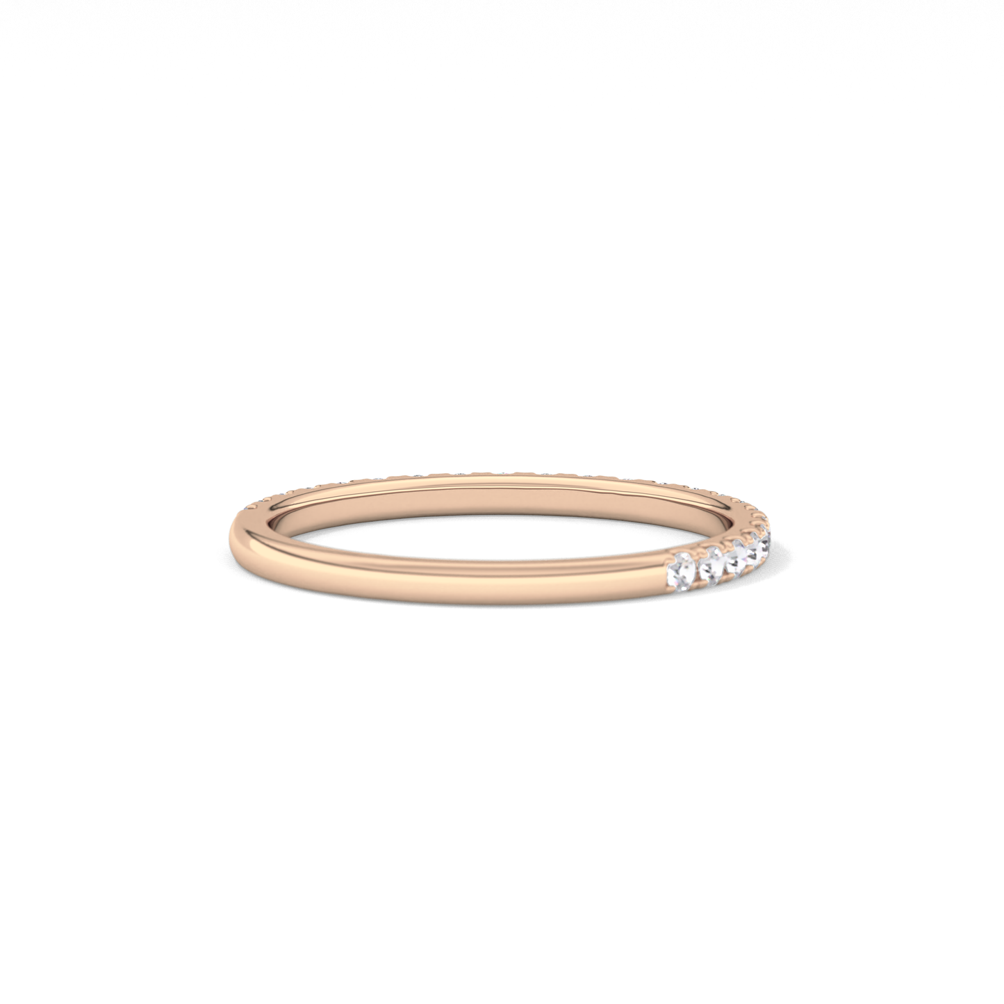 0.18 TCW Round  Lab Grown Diamond Half Eternity Wedding Band