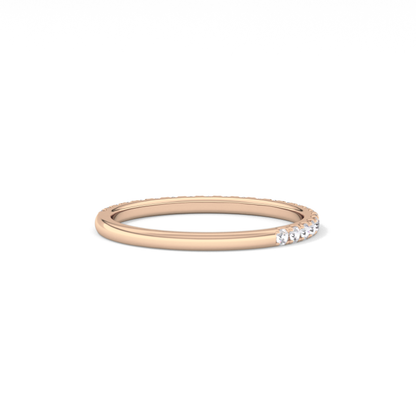0.18 TCW Round  Lab Grown Diamond Half Eternity Wedding Band