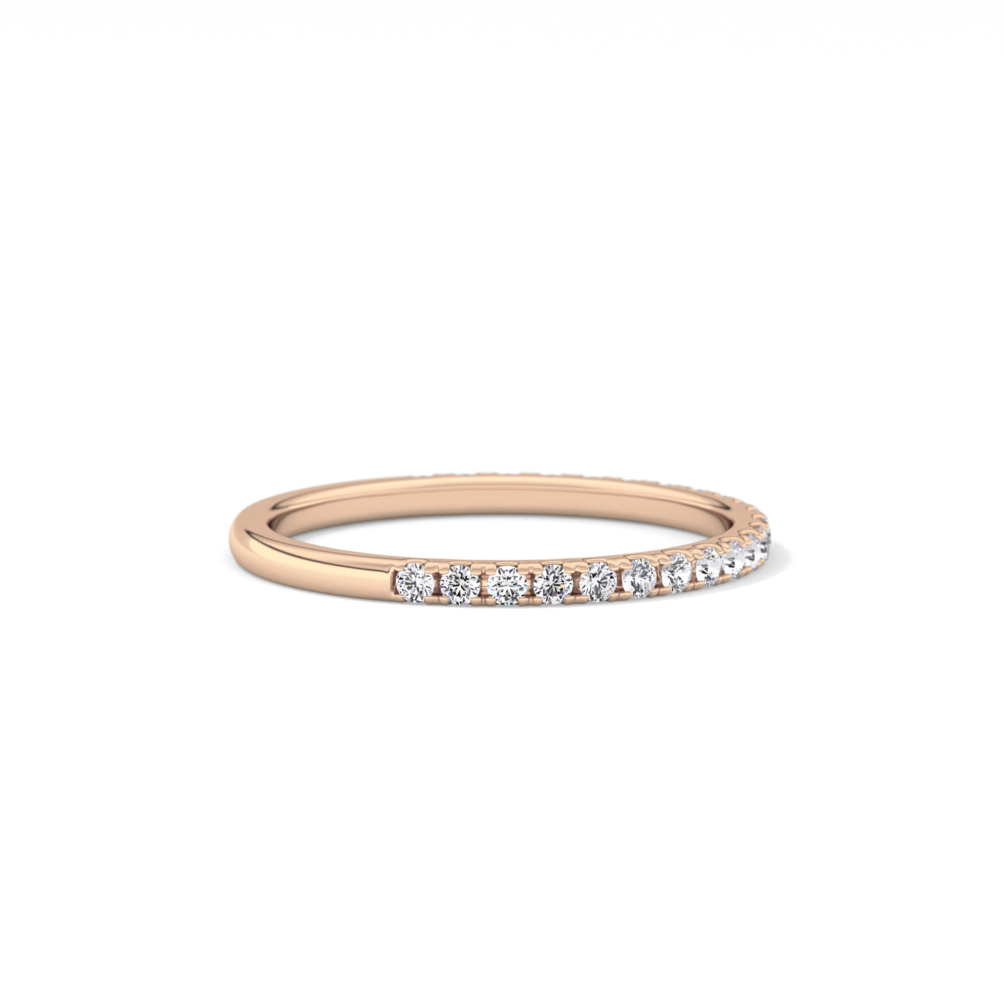 0.18 TCW Round  Lab Grown Diamond Half Eternity Wedding Band