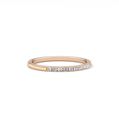 0.18 TCW Round  Lab Grown Diamond Half Eternity Wedding Band