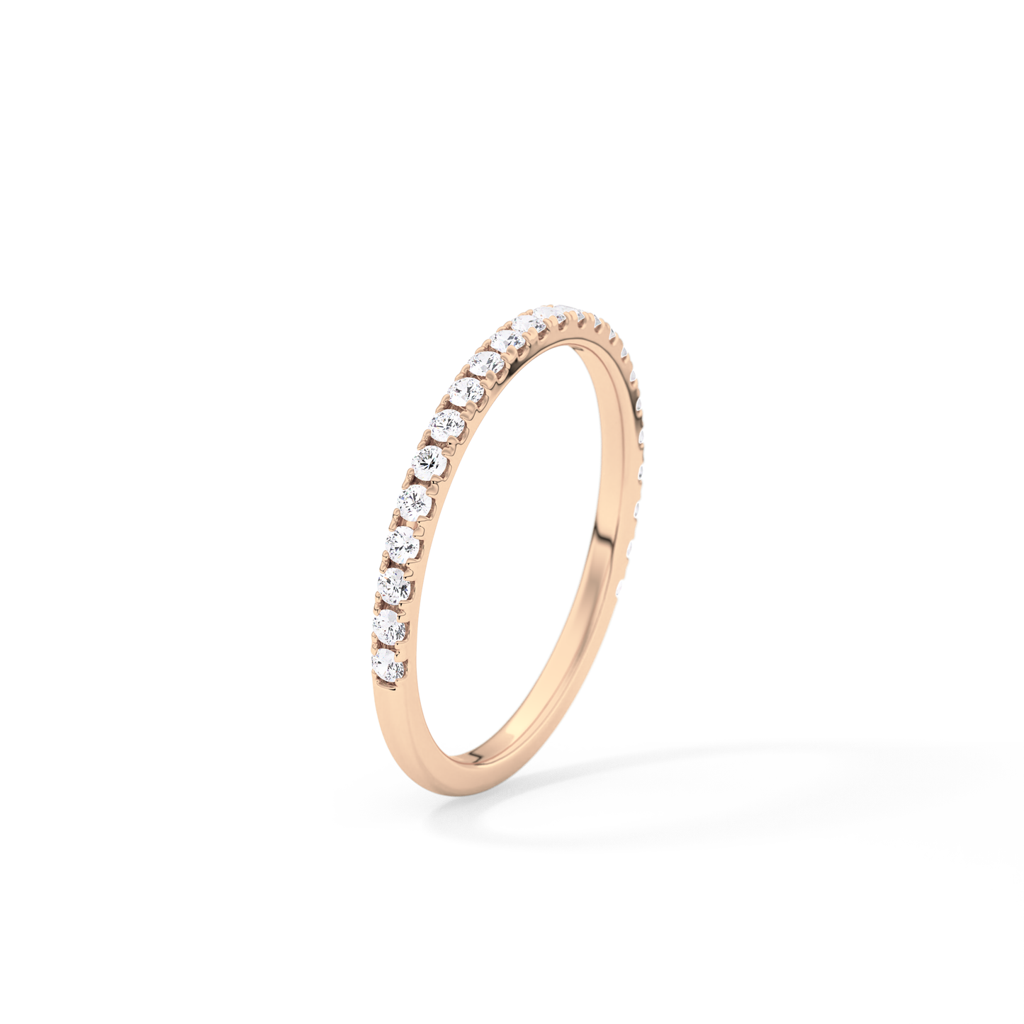 0.18 TCW Round  Lab Grown Diamond Half Eternity Wedding Band