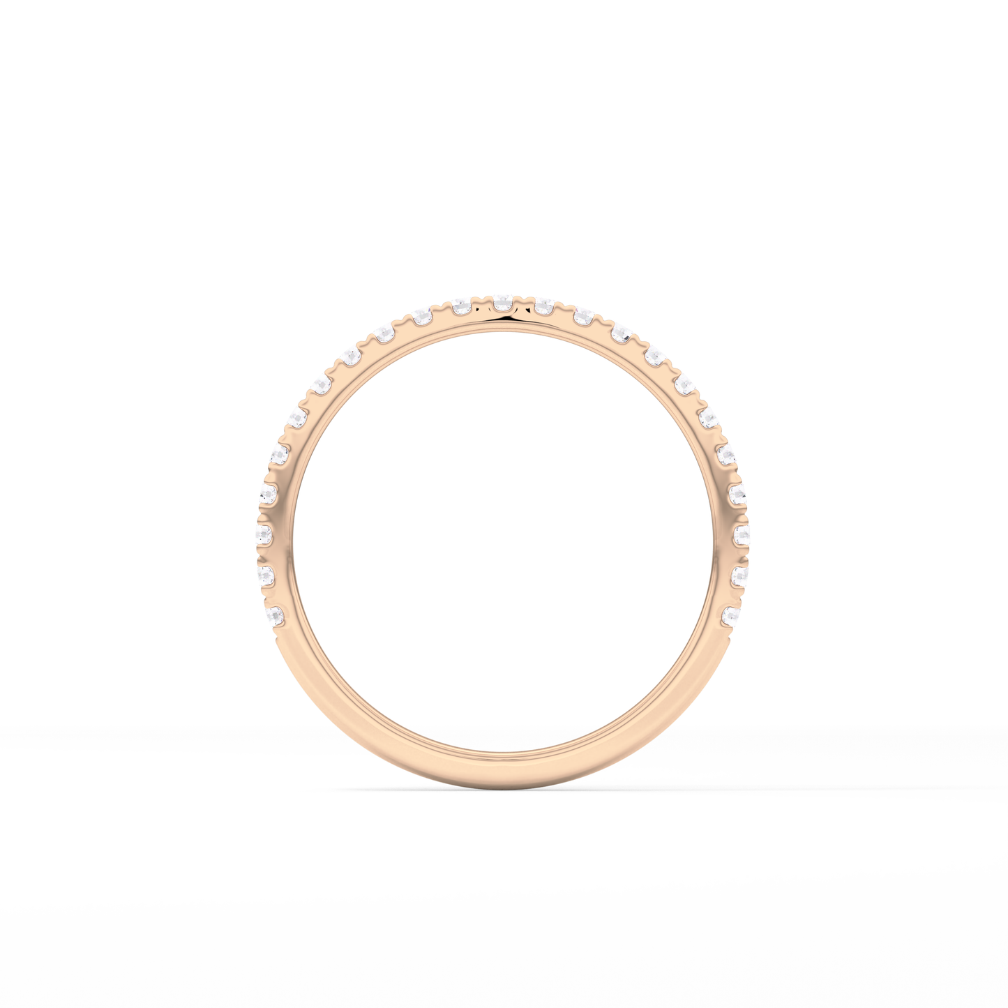 0.18 TCW Round  Lab Grown Diamond Half Eternity Wedding Band