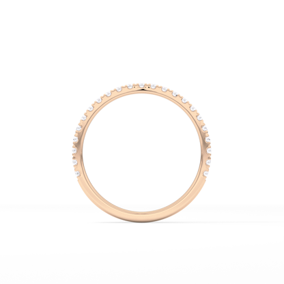 0.18 TCW Round  Lab Grown Diamond Half Eternity Wedding Band
