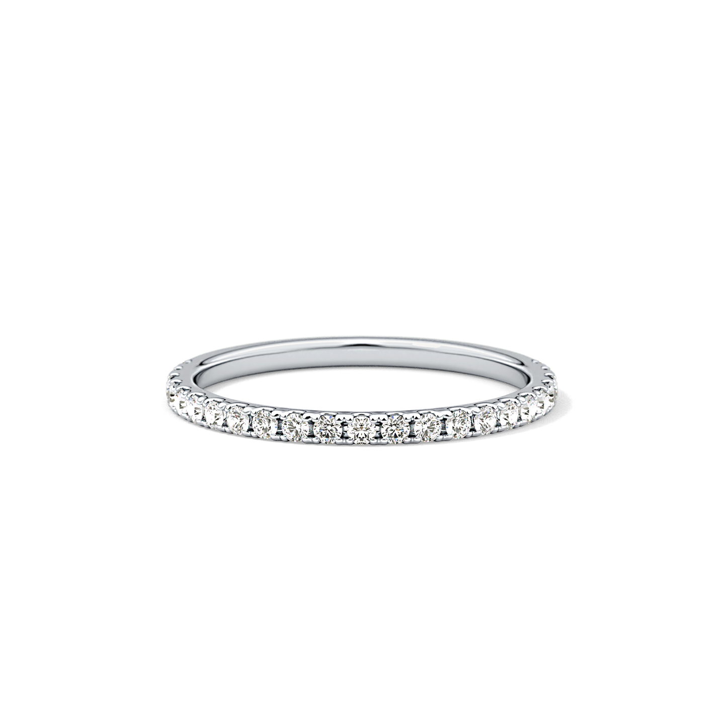 0.18 TCW Round  Lab Grown Diamond Half Eternity Wedding Band
