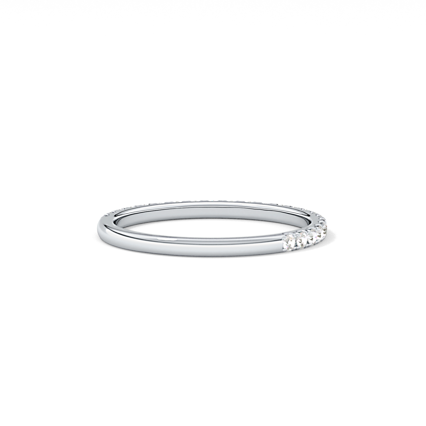 0.18 TCW Round  Lab Grown Diamond Half Eternity Wedding Band