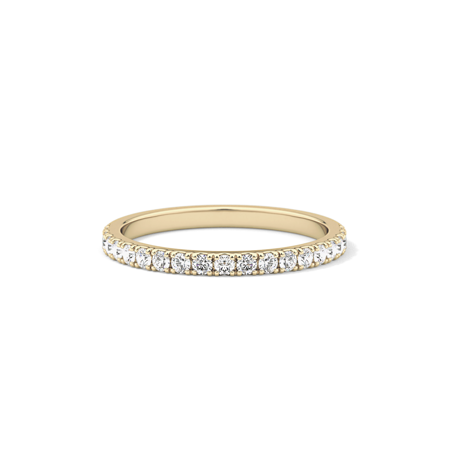 0.38 TCW Round Lab Grown Diamond Half Eternity Wedding Band