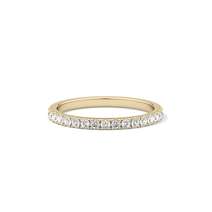 0.38 TCW Round Lab Grown Diamond Half Eternity Wedding Band