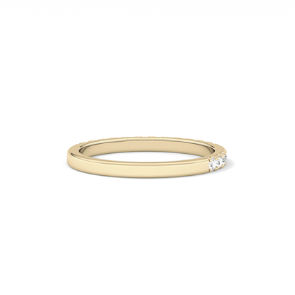 0.38 TCW Round Lab Grown Diamond Half Eternity Wedding Band