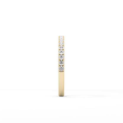 0.38 TCW Round Lab Grown Diamond Half Eternity Wedding Band