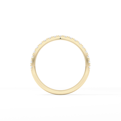 0.38 TCW Round Lab Grown Diamond Half Eternity Wedding Band