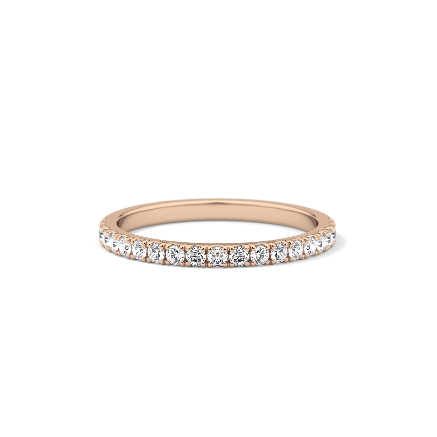 0.38 TCW Round Lab Grown Diamond Half Eternity Wedding Band