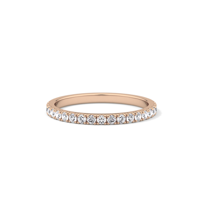 0.38 TCW Round Lab Grown Diamond Half Eternity Wedding Band