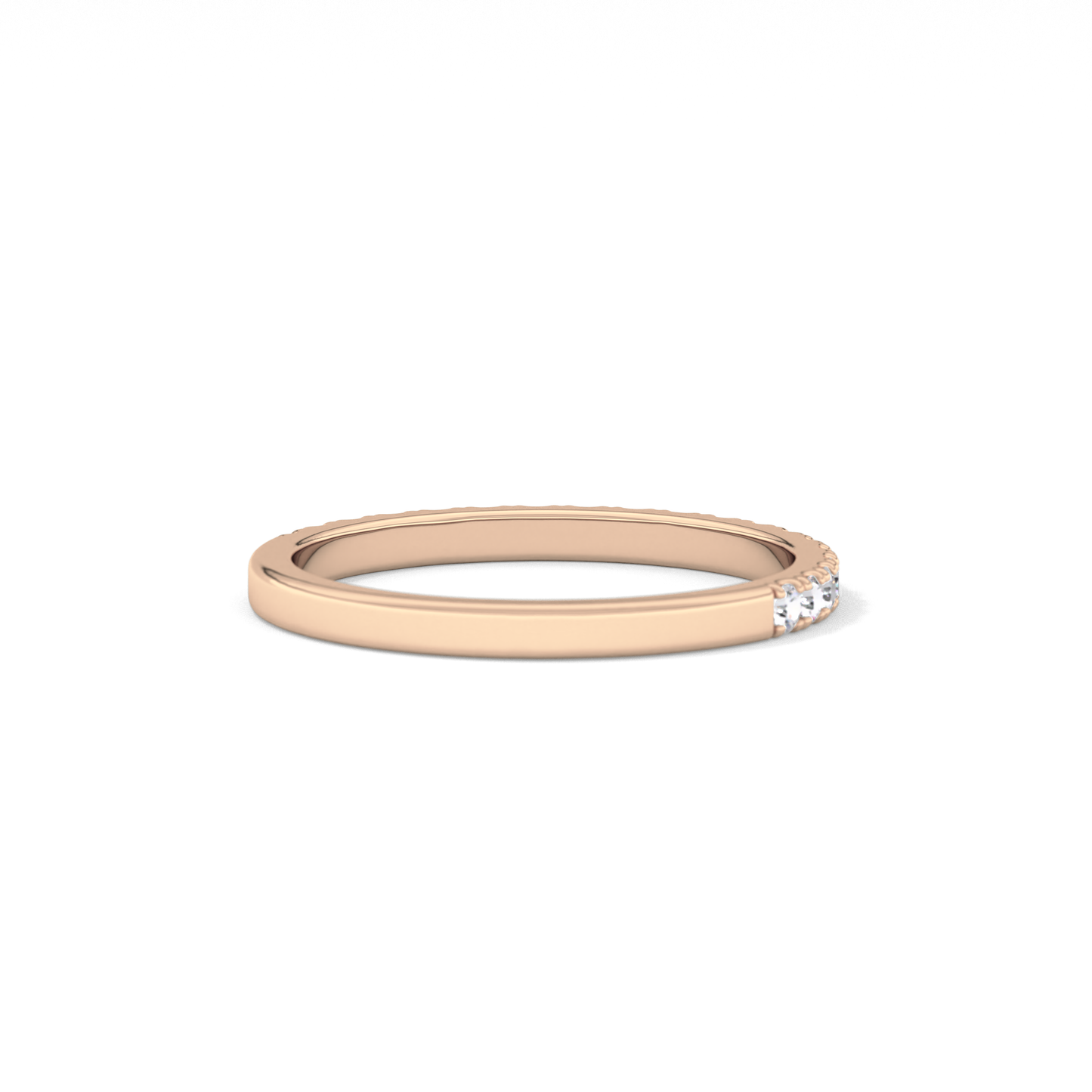0.38 TCW Round Lab Grown Diamond Half Eternity Wedding Band