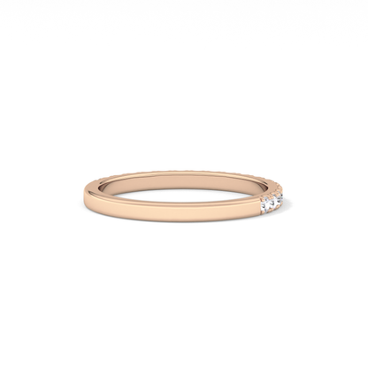 0.38 TCW Round Lab Grown Diamond Half Eternity Wedding Band