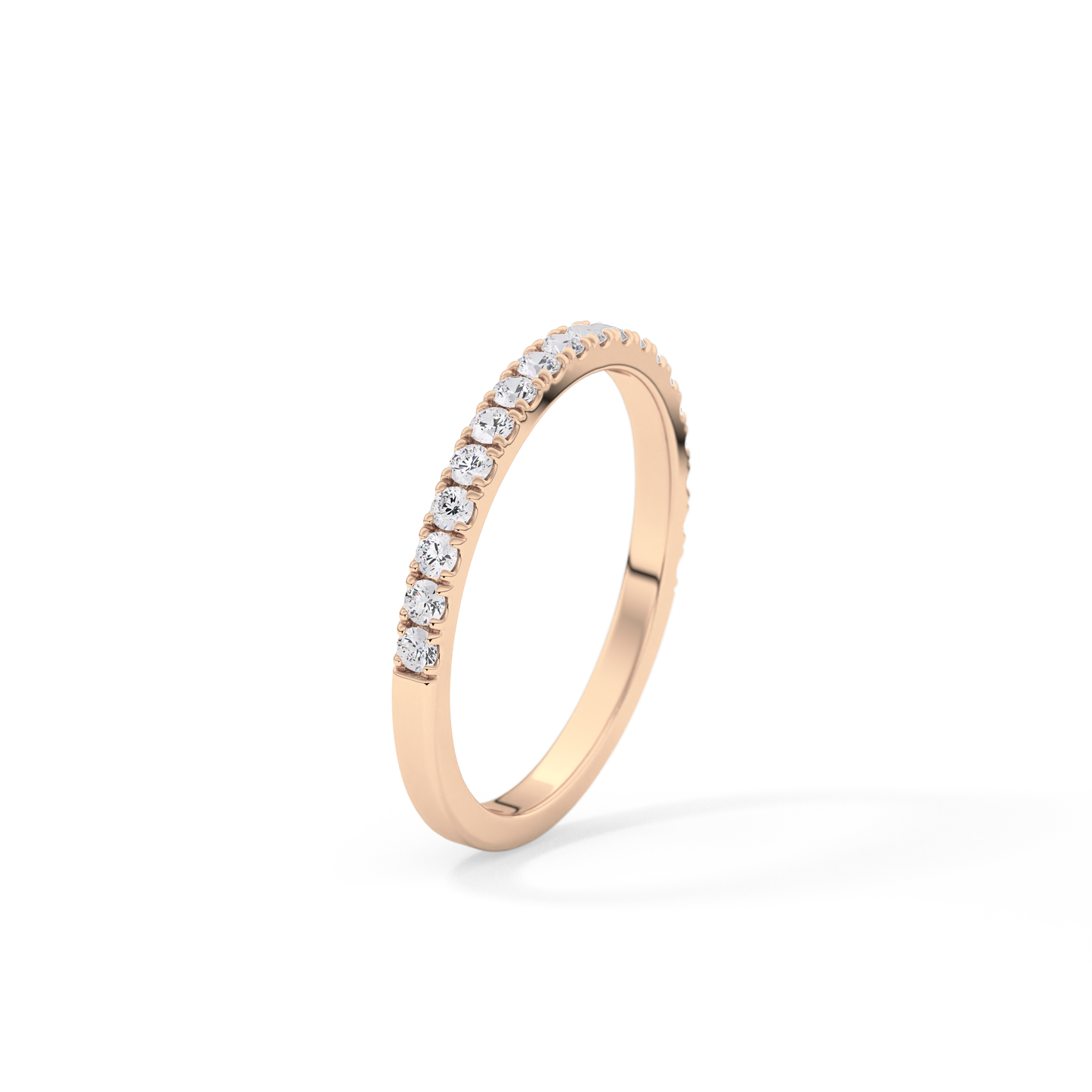 0.38 TCW Round Lab Grown Diamond Half Eternity Wedding Band