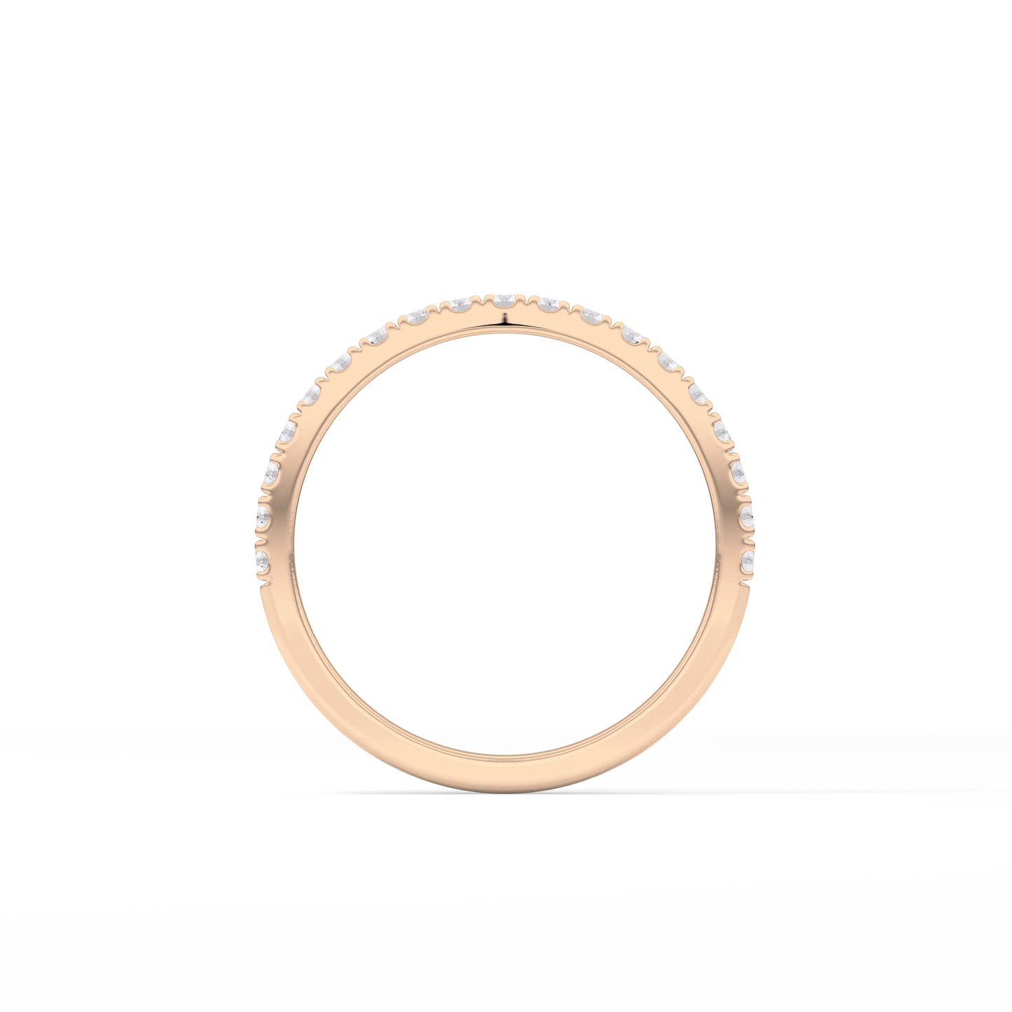 0.38 TCW Round Lab Grown Diamond Half Eternity Wedding Band