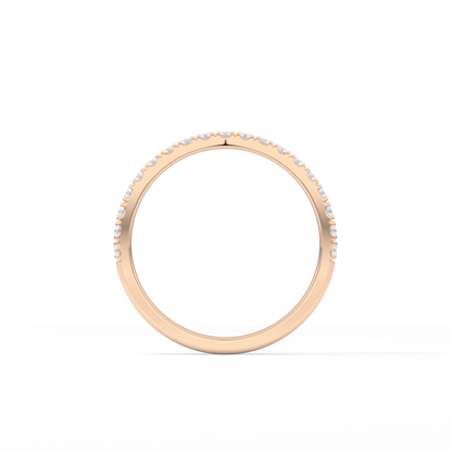 0.38 TCW Round Lab Grown Diamond Half Eternity Wedding Band
