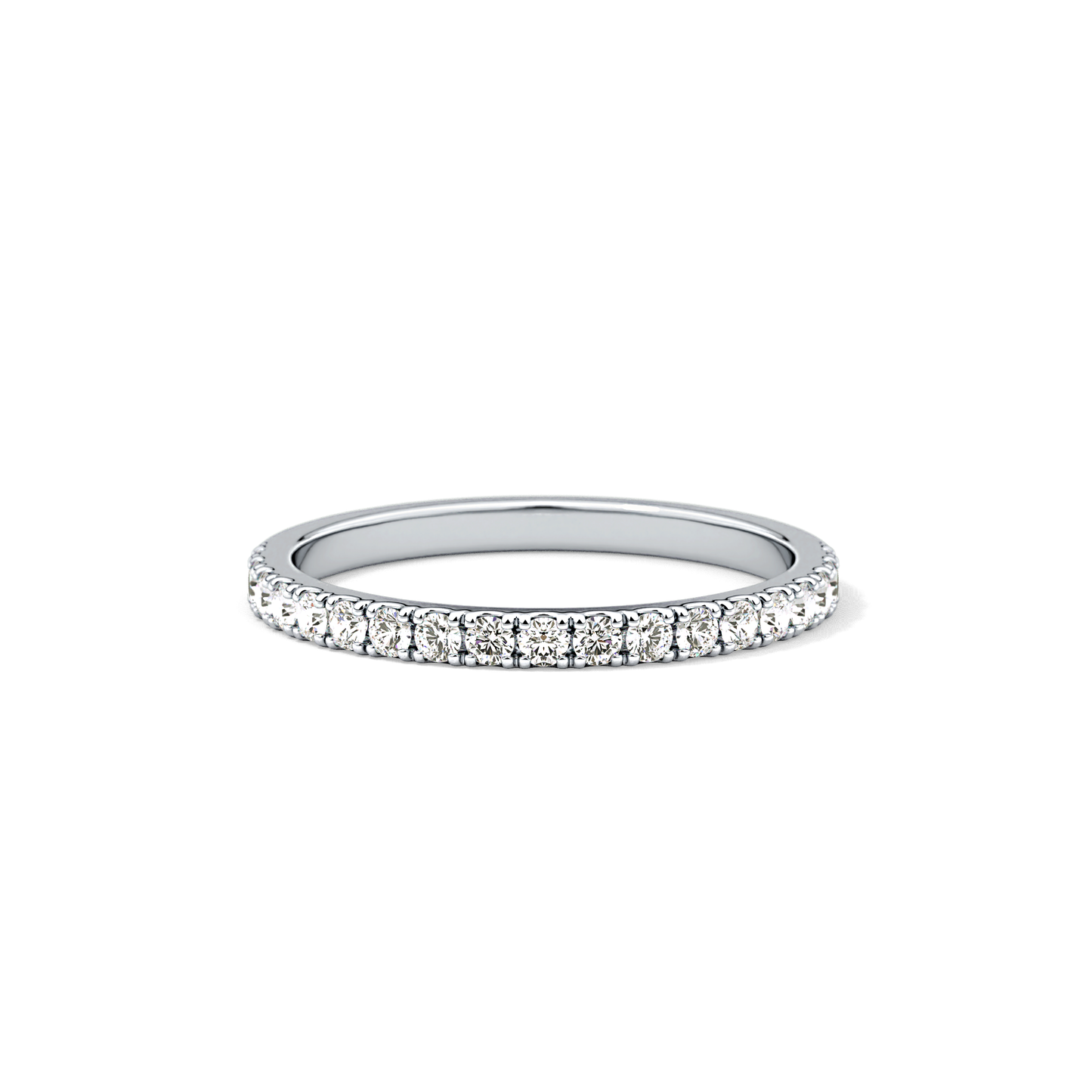 0.38 TCW Round Lab Grown Diamond Half Eternity Wedding Band