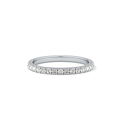 0.38 TCW Round Lab Grown Diamond Half Eternity Wedding Band