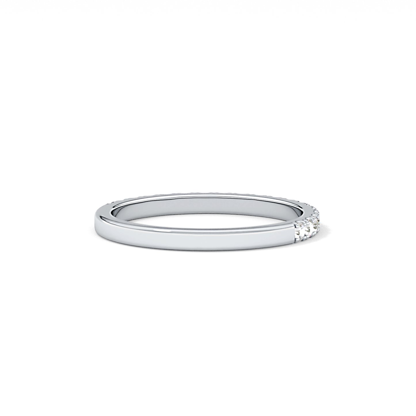 0.38 TCW Round Lab Grown Diamond Half Eternity Wedding Band