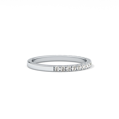 0.38 TCW Round Lab Grown Diamond Half Eternity Wedding Band