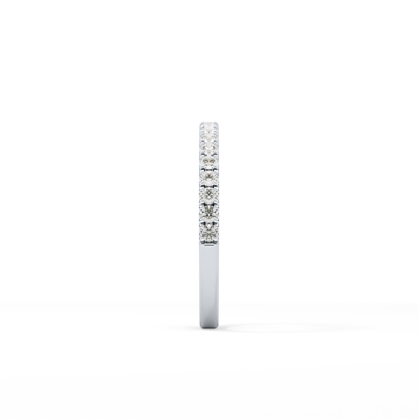 0.38 TCW Round Lab Grown Diamond Half Eternity Wedding Band