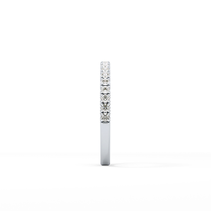 0.38 TCW Round Lab Grown Diamond Half Eternity Wedding Band