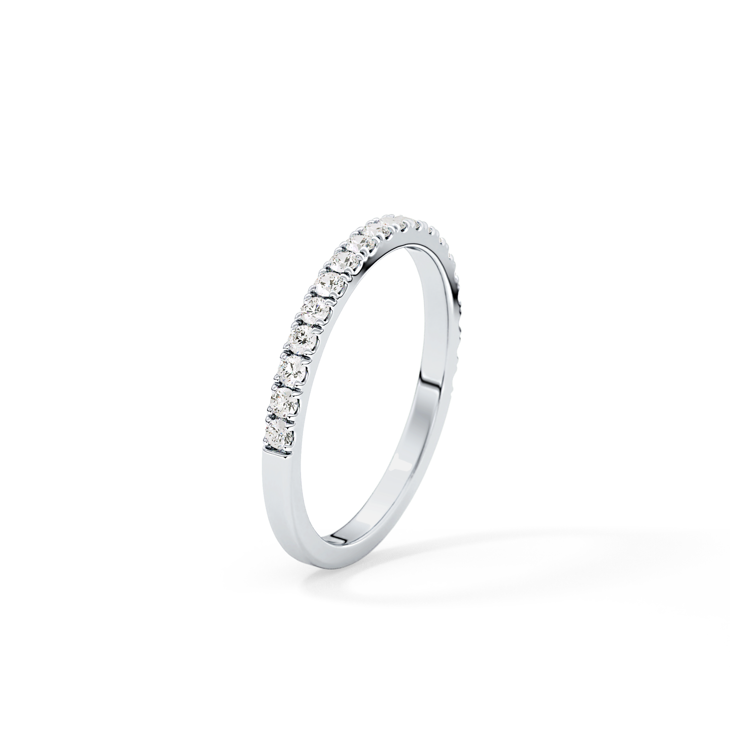 0.38 TCW Round Lab Grown Diamond Half Eternity Wedding Band