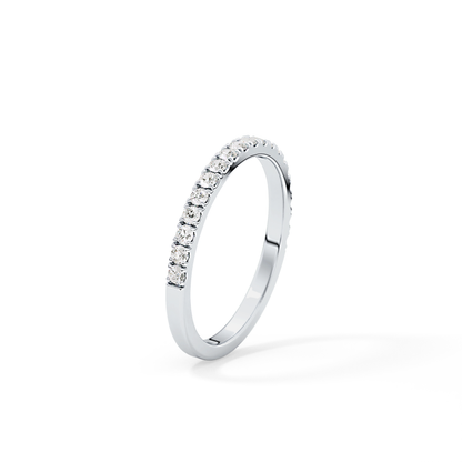 0.38 TCW Round Lab Grown Diamond Half Eternity Wedding Band