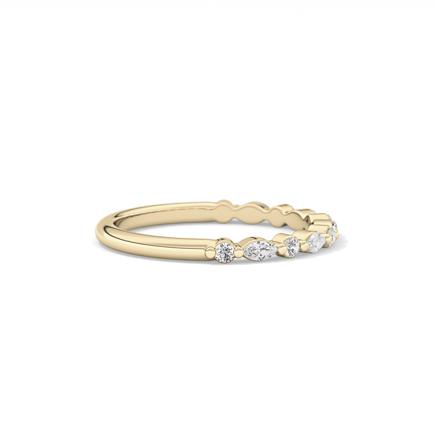 0.32 TCW Round & Marquise Lab Grown Diamond Half Eternity Wedding Band