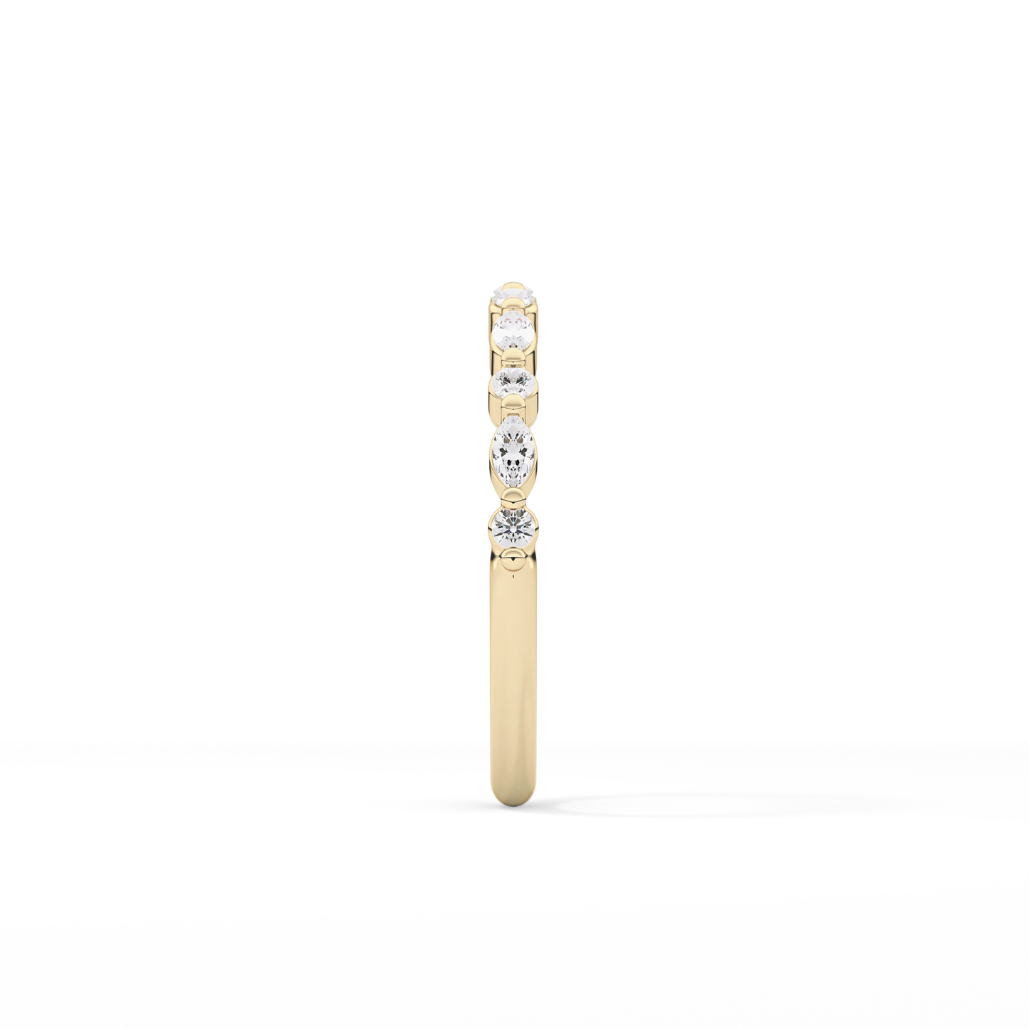 0.32 TCW Round & Marquise Lab Grown Diamond Half Eternity Wedding Band